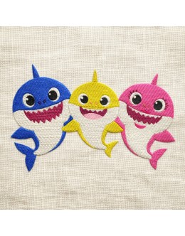 Baby shark embroidery design
