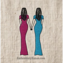 Sisters embroidery design