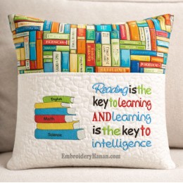 Books Reading is the key reading pillow