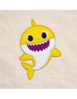 Baby shark embroidery design