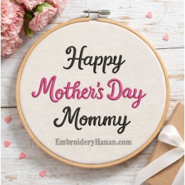 Happy Mother's Day embroidery design 