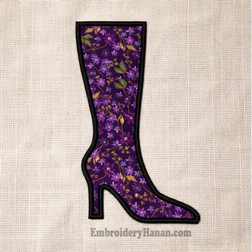 Boot shoes embroidery design