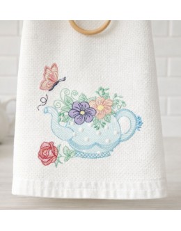 Tea Kettle embroidery design 5X7