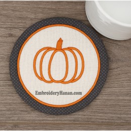 Pumpkin Coasters ITH in the hoop embroidery design