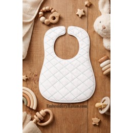 Baby bibs diamond ITH in the hoop embroidery design