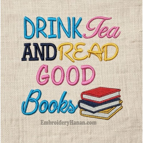 Drink Tea Embroidery Design