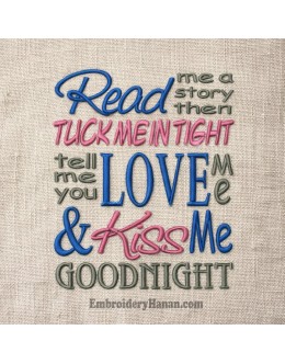 Read me story embroidery design Read me story embroidery design