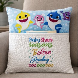 Baby shark reasons embroidery design