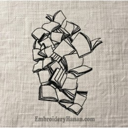 Books embroidery design