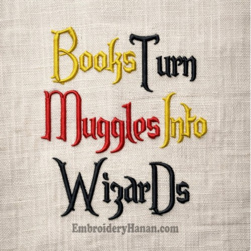 Books turn embroidery design