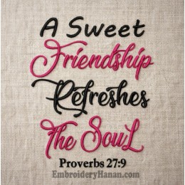 A Sweet friendship embroidery design