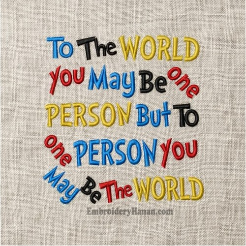To The World embroidery design
