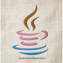 Coffee cup embroidery design