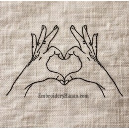 Heart hand embroidery design Heart hand embroidery design