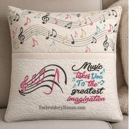 Musical Notes with Music takes you reading pillow