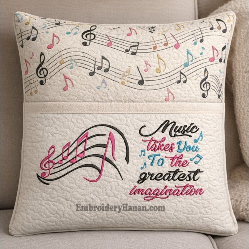 Musical Notes with Music takes you reading pillow