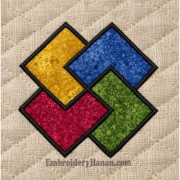 Quartet applique embroidery desgin