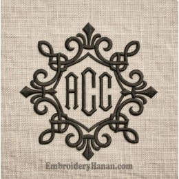 Frame monogram embroidery design
