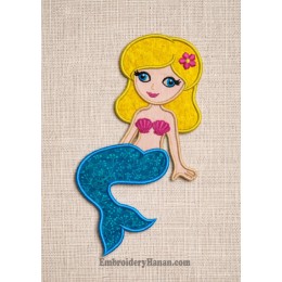 Mermaid embroidery design