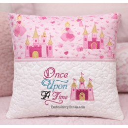 Castle princess with once upon Reading Pillow