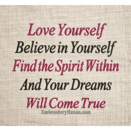 Love yourself embroidery design