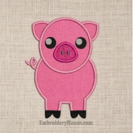 Pig applique embroidery design Pig applique embroidery design