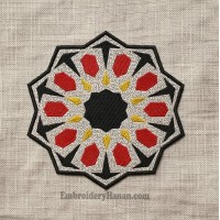 Moroccan tiles applique embroidery design 5 sizes
