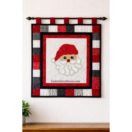 Santa Face quilt block stippling in the hoop embroidery design