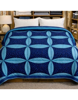 Cathedral Window quilt block in the hoop