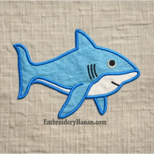 Shark Applique embroidery design