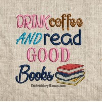 Drink coffee Embroidery design