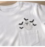 Halloween Ghost and Bats Embroidery Design