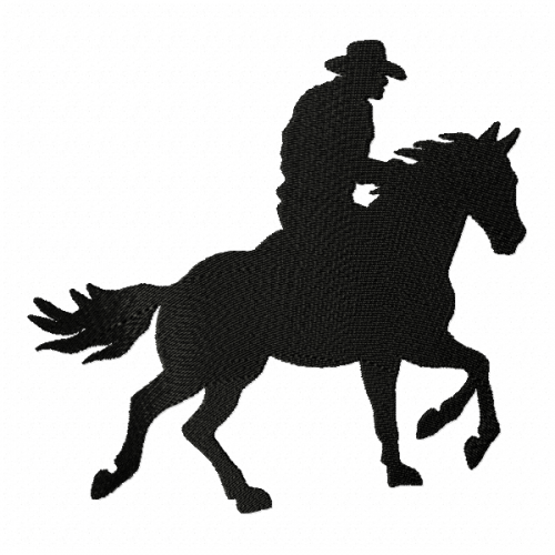 Cowboy Silhouette Embroidery design