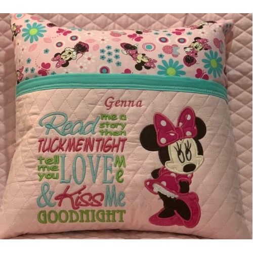 Minnie mouse read me a story embroidery