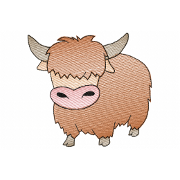 Baby Highland Cow embroidery design