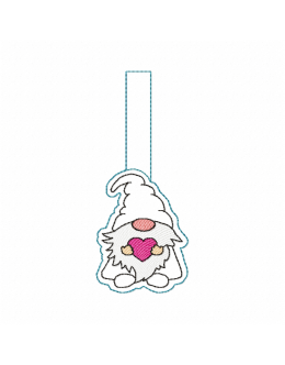 Snap Tab Love Gnome embroidery design