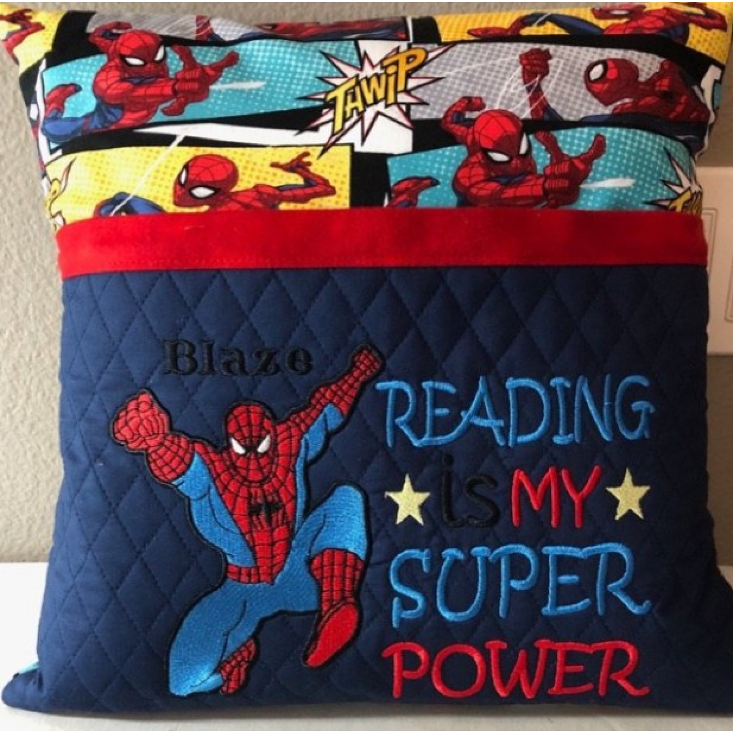 spiderman grand with Reading is My Super power v2 2 designs 3 sizes