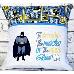Batman applique with To strengthen reading pillow