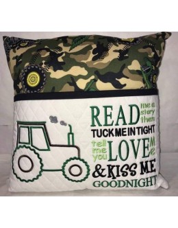 Tractor applique with read me a story 2 designs 3 sizes