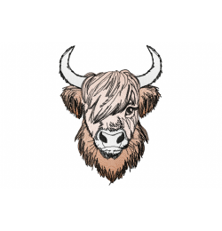 Highland Cow V2 design embroidery