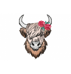 Highland Cow V4 design embroidery