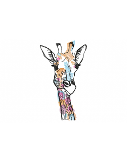 Giraffe coloring embroidery design
