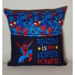 Spiderman embroidery Reading is My Super power