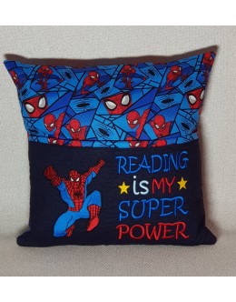 Spiderman embroidery Reading is My Super power