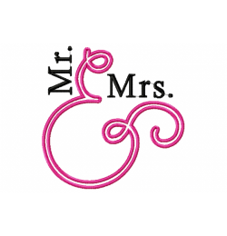Mr and Mrs embroidery design