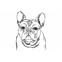 Bulldog embroidery design