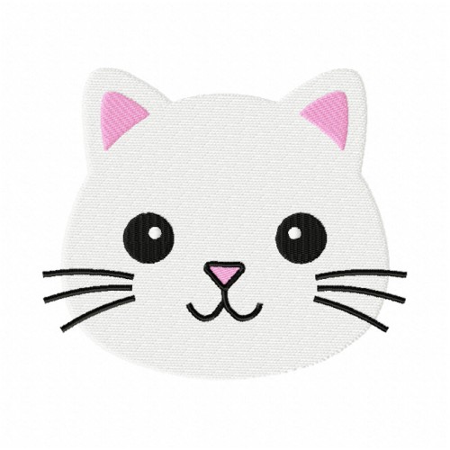 Cat Face Embroidery Design