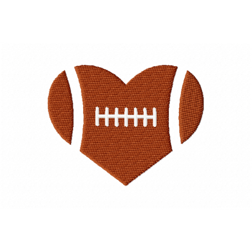Football Heart Embroidery Design