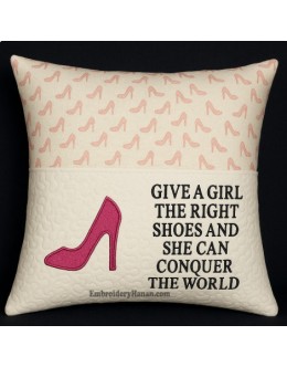 High Heel Shoe with Give a girl Reading Pillow
