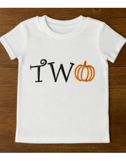 Pumpkin Two birthday embroidery design